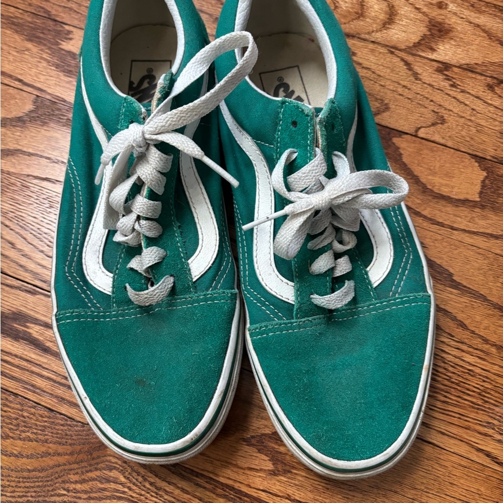 Vans Green and White Old Skool